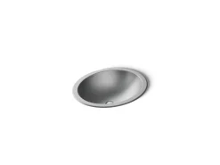 20" oval drop-in/undermount bathroom sink, no overflow
