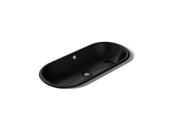 33" oval drop-in/undermount/vessel bathroom sink with Iron Black painted underside