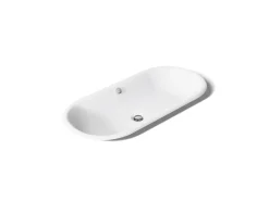 33" oval drop-in/undermount/vessel bathroom sink with White painted underside