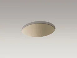 19-1/4" oval undermount bathroom sink with glazed underside, no overflow