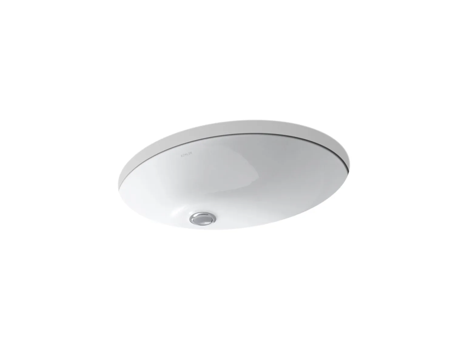 21-1/4" oval undermount bathroom sink with glazed underside, no overflow