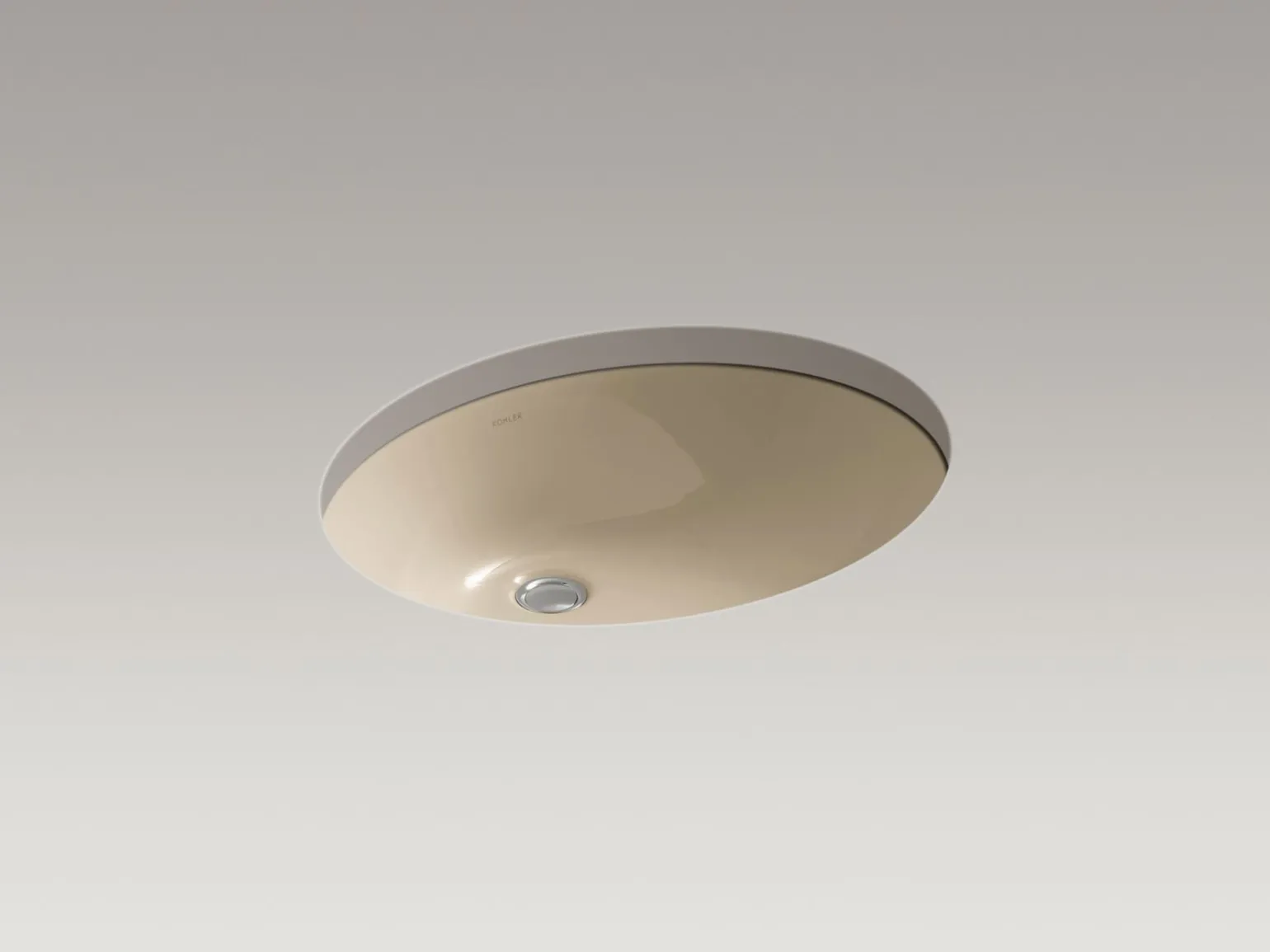 21-1/4" oval undermount bathroom sink with glazed underside, no overflow