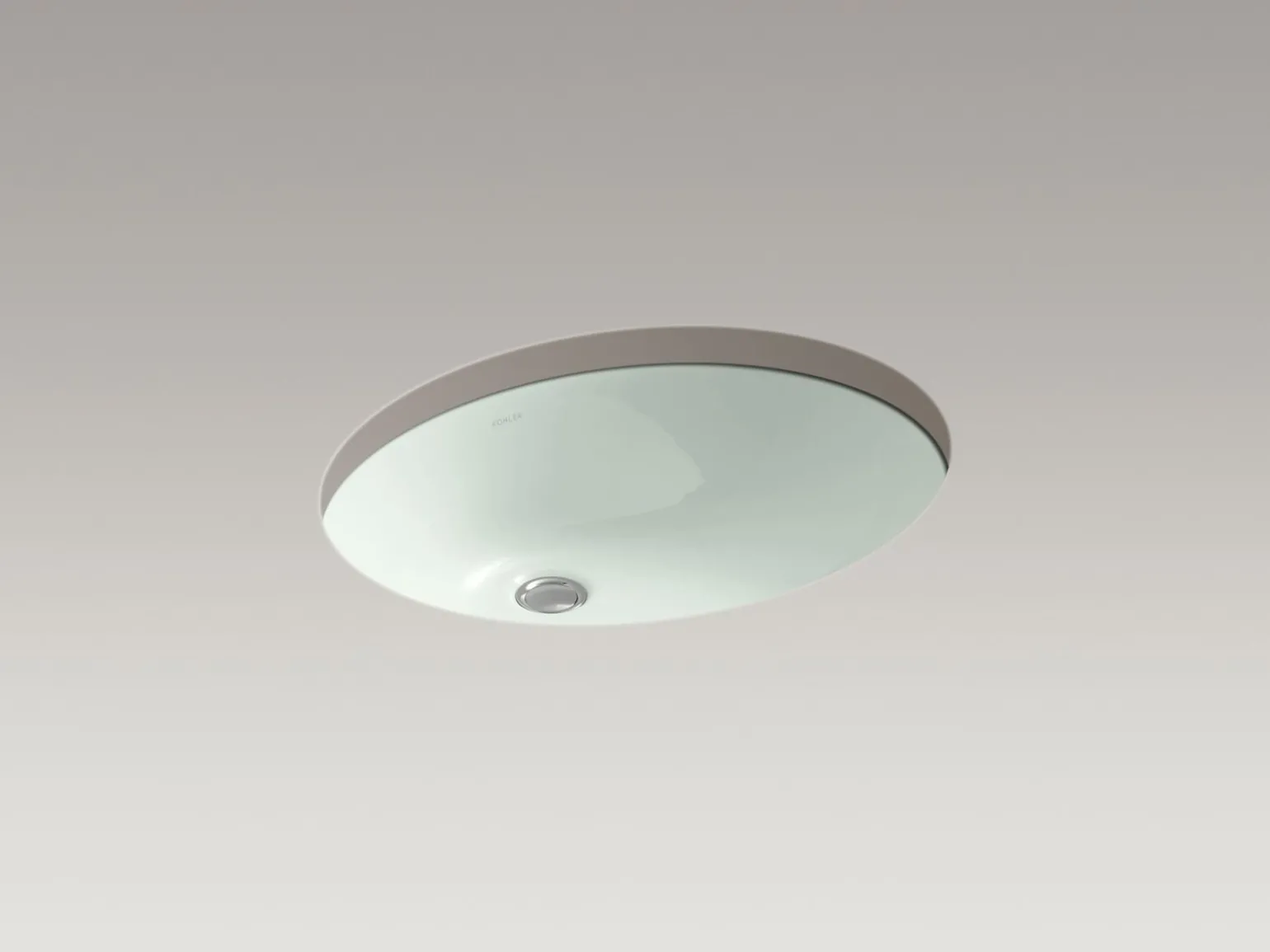 21-1/4" oval undermount bathroom sink with glazed underside, no overflow