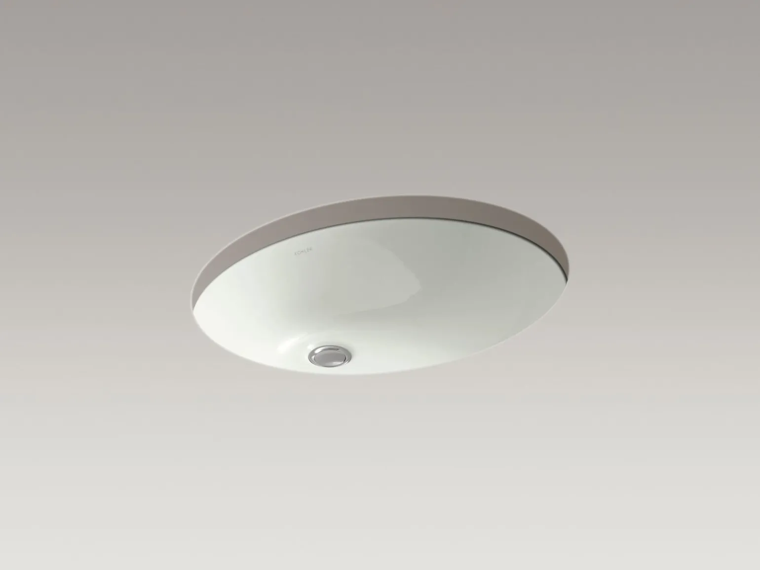21-1/4" oval undermount bathroom sink with glazed underside, no overflow