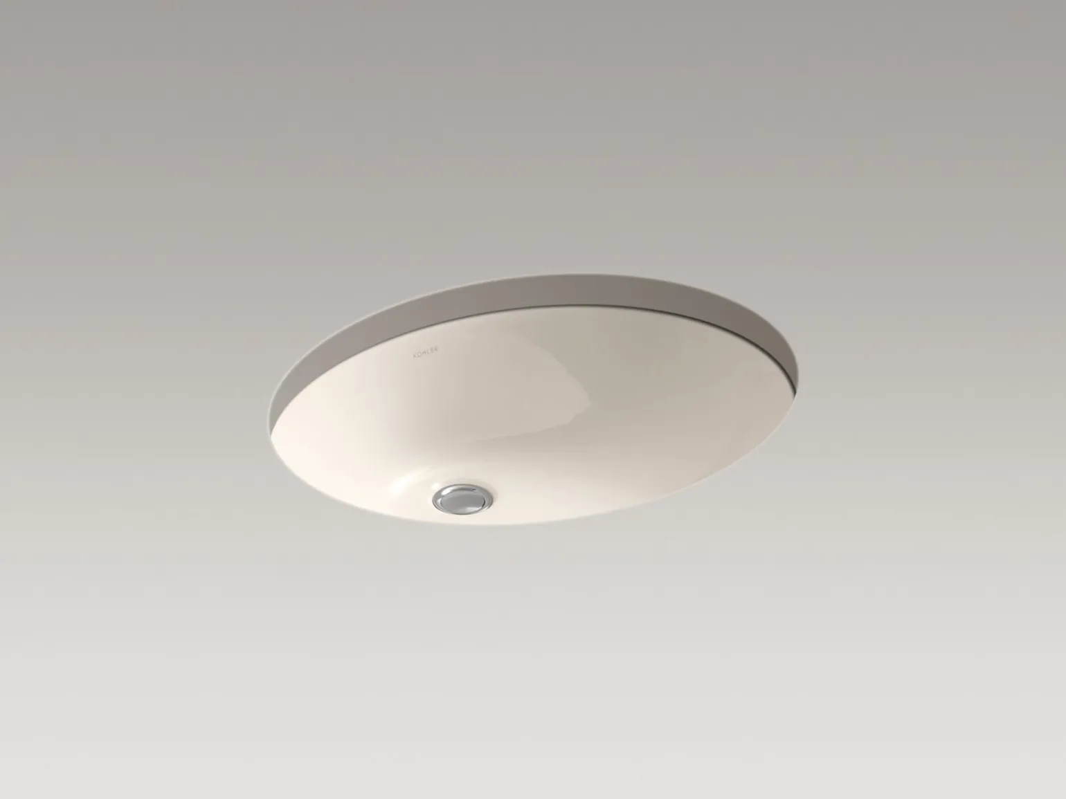 21-1/4" oval undermount bathroom sink with glazed underside, no overflow