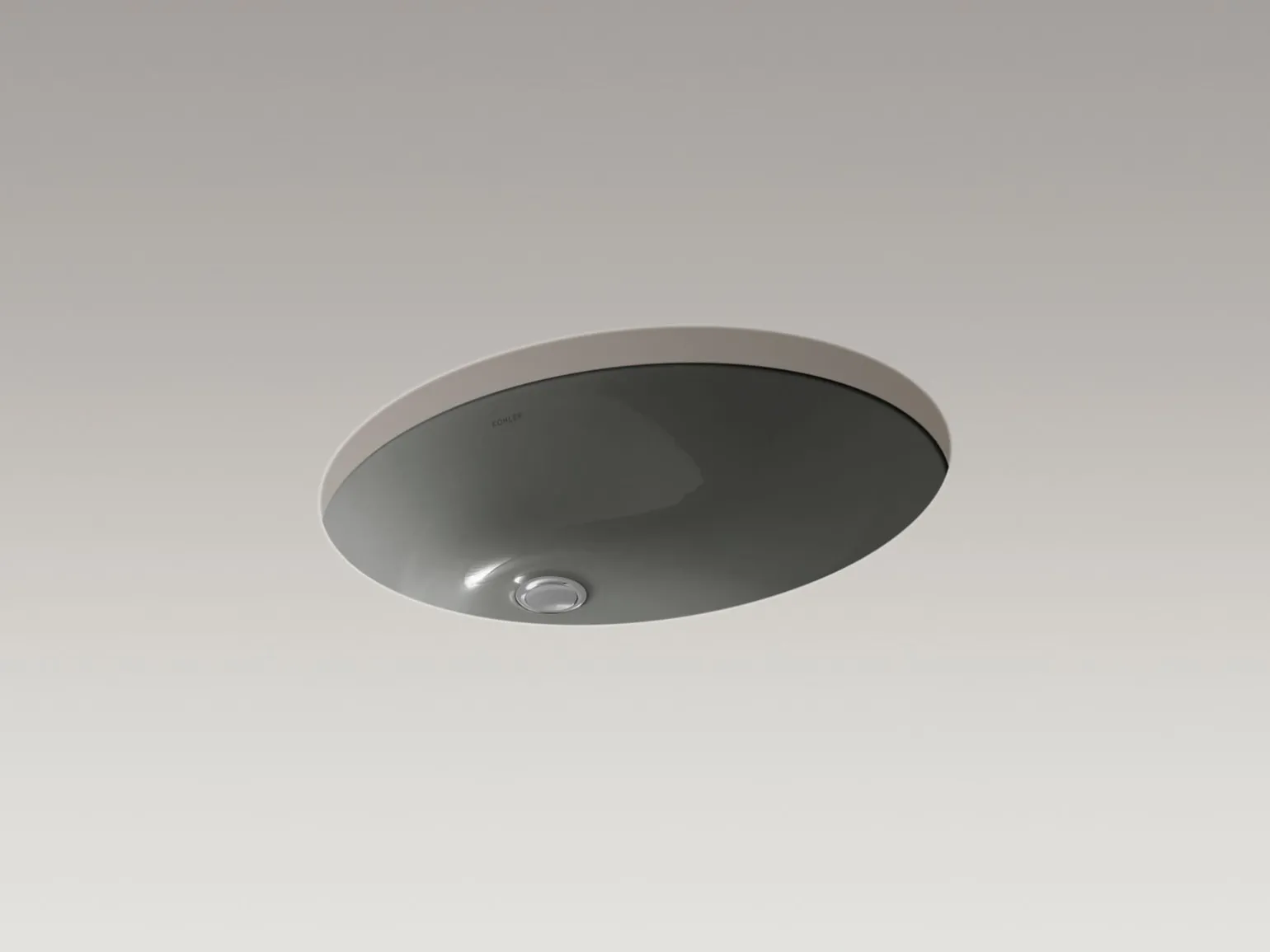21-1/4" oval undermount bathroom sink with glazed underside, no overflow