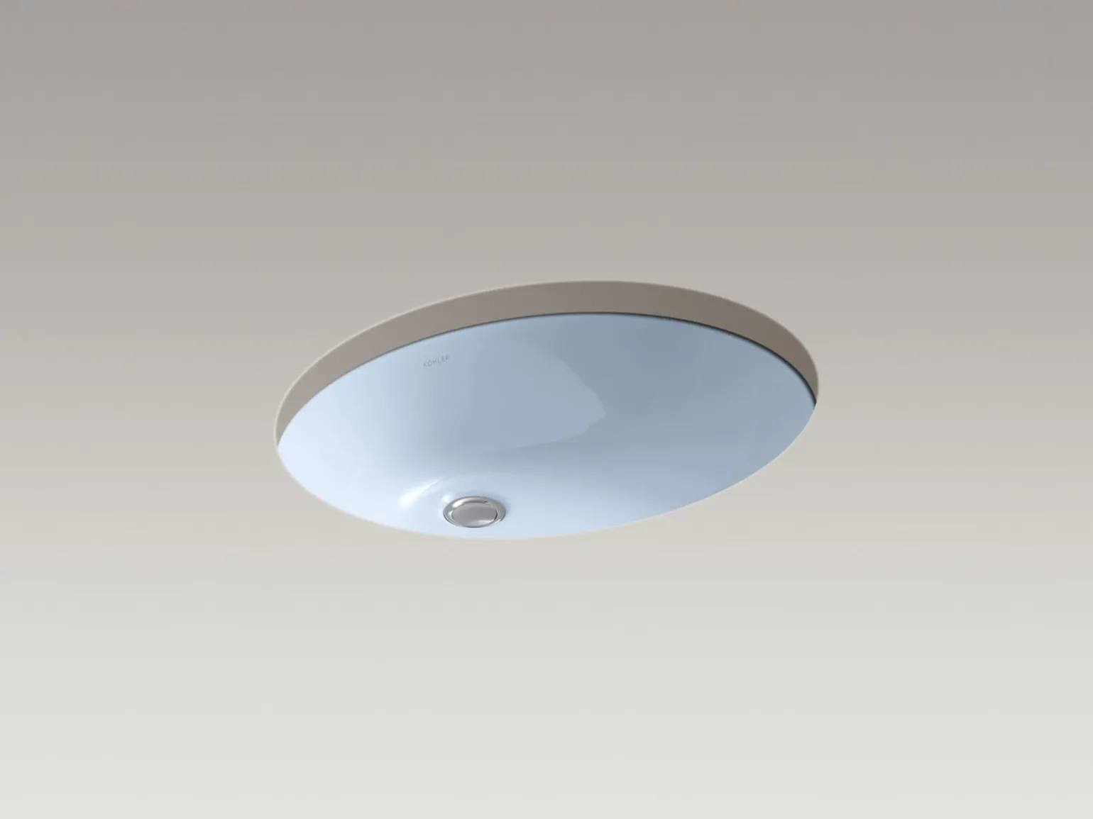 21-1/4" oval undermount bathroom sink with glazed underside, no overflow