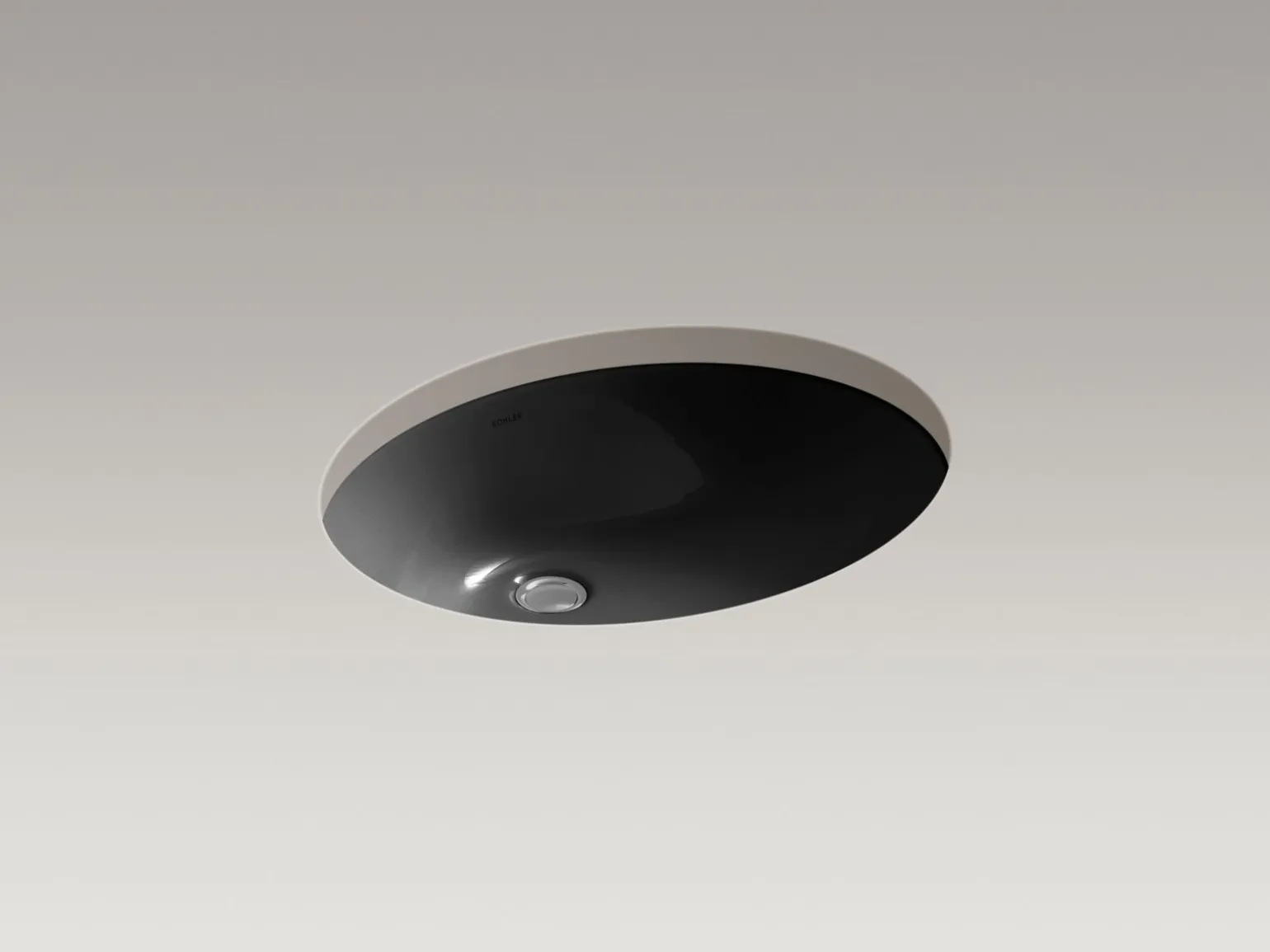 21-1/4" oval undermount bathroom sink with glazed underside, no overflow