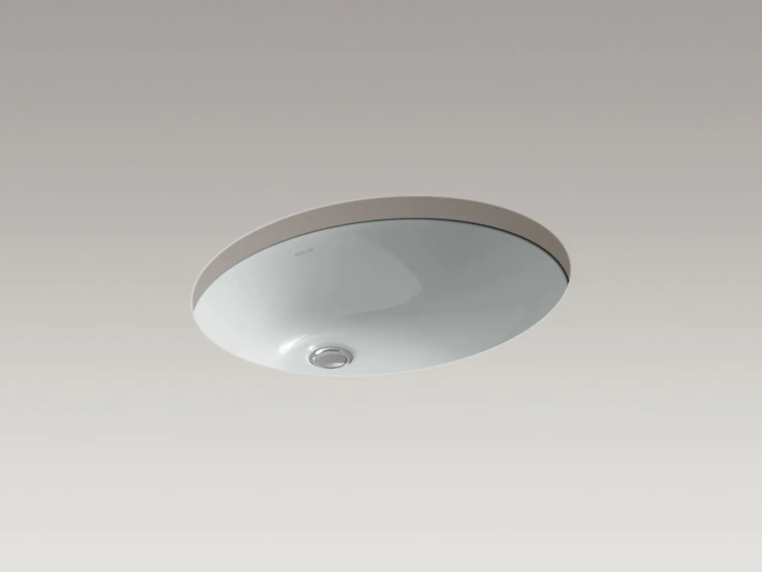 21-1/4" oval undermount bathroom sink with glazed underside, no overflow