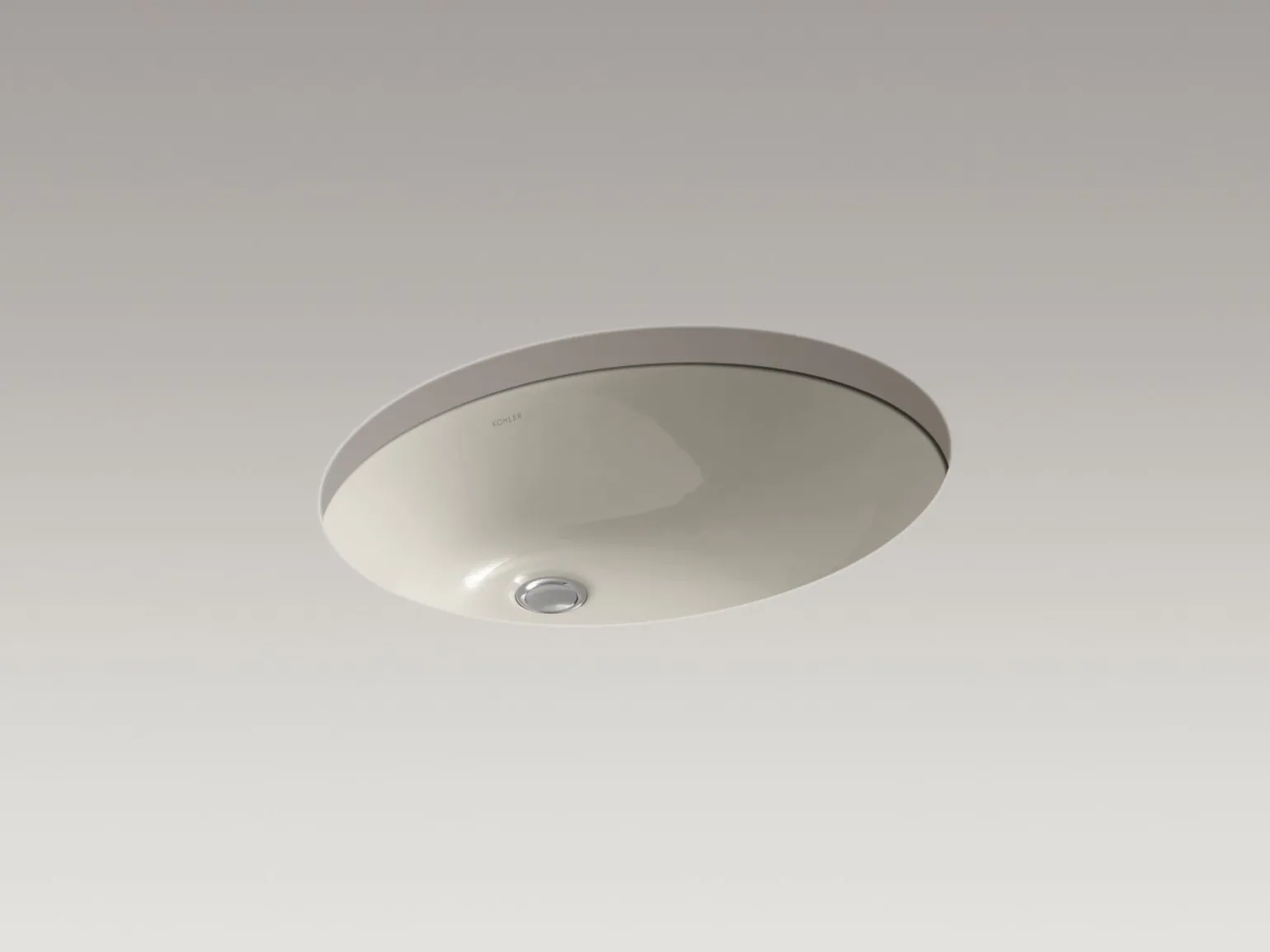 21-1/4" oval undermount bathroom sink with glazed underside, no overflow