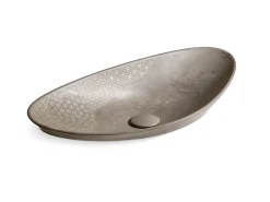 28" oval vessel bathroom sink, no overflow