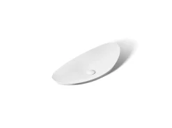 38-1/2" oval vessel bathroom sink, no overflow