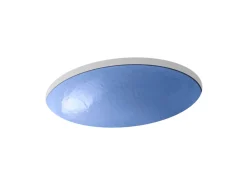 19" oval wall-mount/undermount bathroom sink, no overflow