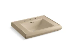 Pedestal/console table bathroom sink basin with 8" widespread faucet holes