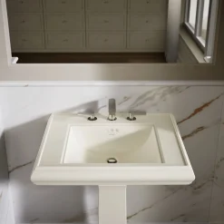Pedestal/console table bathroom sink basin with 8