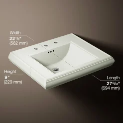Pedestal/console table bathroom sink basin with 8