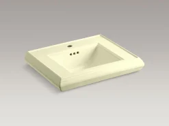Pedestal/console table bathroom sink basin with single faucet-hole drilling