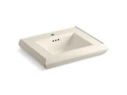 Pedestal/console table bathroom sink basin with single faucet-hole drilling