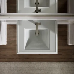 Pedestal/console table bathroom sink basin with single faucet-hole drilling