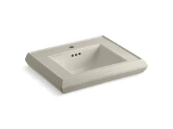 Pedestal/console table bathroom sink basin with single faucet-hole drilling