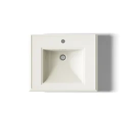 Pedestal/console table bathroom sink basin with single faucet-hole drilling