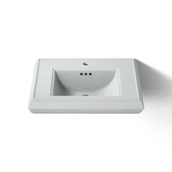 Pedestal/console table bathroom sink basin with single faucet-hole drilling
