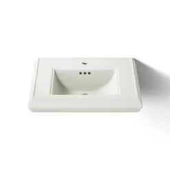 Pedestal/console table bathroom sink basin with single faucet-hole drilling