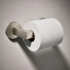 Pivoting toilet paper holder