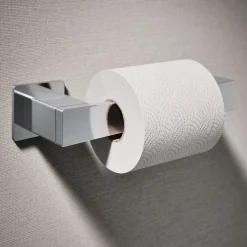 Pivoting toilet paper holder