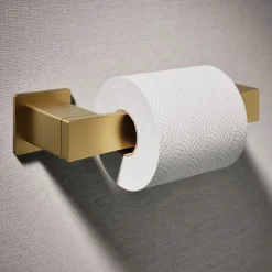 Pivoting toilet paper holder
