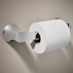 Pivoting toilet paper holder