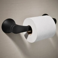Pivoting toilet paper holder