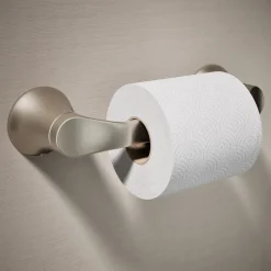 Pivoting toilet paper holder