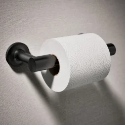 Pivoting toilet paper holder