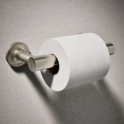 Pivoting toilet paper holder
