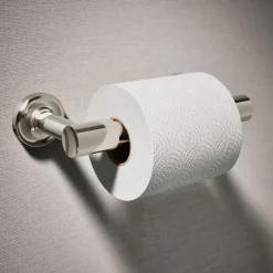 Pivoting toilet paper holder