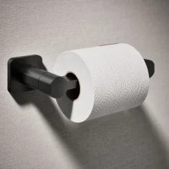 Pivoting toilet paper holder