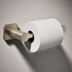 Pivoting toilet paper holder