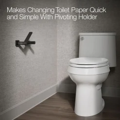 Pivoting toilet paper holder