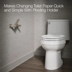 Pivoting toilet paper holder