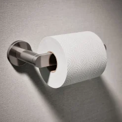 Pivoting toilet paper holder