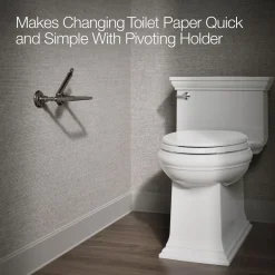 Pivoting toilet paper holder