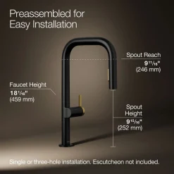 Pull-down kitchen sink faucet with two-function sprayhead