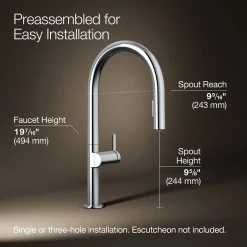 Pull-down kitchen sink faucet with two-function sprayhead