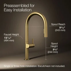 Pull-down kitchen sink faucet with two-function sprayhead