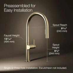Pull-down kitchen sink faucet with two-function sprayhead