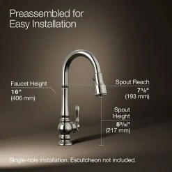 Pull-down kitchen sink faucet with three-function sprayhead