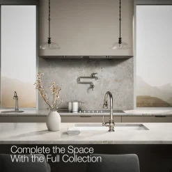 Pull-down kitchen sink faucet with three-function sprayhead