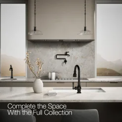 Pull-down kitchen sink faucet with three-function sprayhead