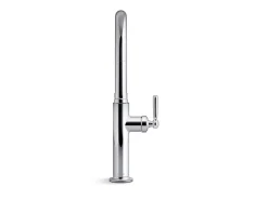Pull-down kitchen sink faucet with three-function sprayhead